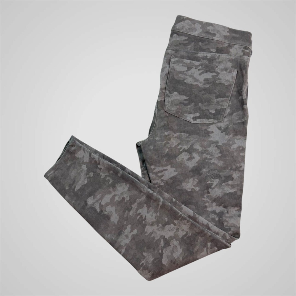 Spanx Womens Gray Camo Jean-ish Ankle Leggings High Waist Pull On 20018R Large - Picture 8 of 15